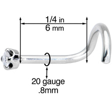 将图片加载到图库查看器，Solid 14K White Gold 1.5mm Genuine Diamond Nose Ring
