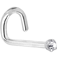 将图片加载到图库查看器，Solid 14K White Gold 1.5mm Genuine Diamond Nose Ring

