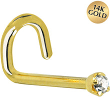 将图片加载到图库查看器，Solid 14K Yellow Gold 1.5mm Genuine Diamond Nose Ring
