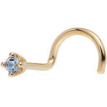 将图片加载到图库查看器，Solid 14K Yellow Gold 1.5mm Genuine Topaz Nose Ring

