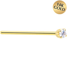 Load image into Gallery viewer, Solid 14K Yellow Gold 2mm Genuine Diamond Nose Ring

