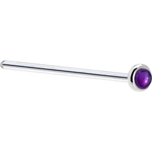 将图片加载到图库查看器，Solid 14K White Gold 2mm Genuine Amethyst Nose Ring

