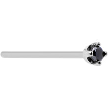 Load image into Gallery viewer, Solid 14K White Gold 1.5mm Genuine Black Diamond Nose Ring
