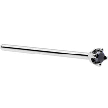 Load image into Gallery viewer, Solid 14K White Gold 1.5mm Genuine Black Diamond Nose Ring
