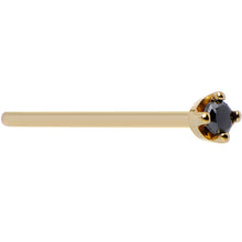 Load image into Gallery viewer, Solid 14K Yellow Gold 1.5mm Genuine Black Diamond Nose Ring
