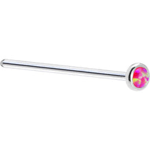 将图片加载到图库查看器，Solid 14K White Gold 2mm Brilliant Pink Synthetic Opal Nose Ring
