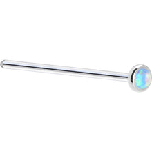 Load image into Gallery viewer, Solid 14K White Gold 2mm Light Blue Synthetic Opal Nose Ring
