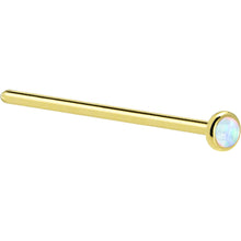 Load image into Gallery viewer, Solid 14K Yellow Gold 2mm Synthetic Opal Nose Ring

