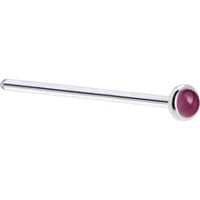将图片加载到图库查看器，Solid 14K White Gold 2mm Genuine Raspberry Rhodolite Garnet Nose Ring
