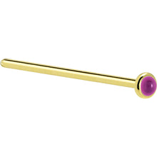 将图片加载到图库查看器，Solid 14K Yellow Gold 2mm Genuine Pink Garnet Nose Ring
