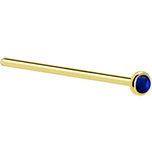将图片加载到图库查看器，Solid 14K Yellow Gold 2mm Genuine Sapphire Nose Ring
