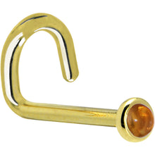 Load image into Gallery viewer, Solid 14K Yellow Gold  2mm Genuine Citrine Saffron Nose Ring
