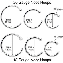 将图片加载到图库查看器，20G 5/16 Solid 18K Rose Gold Nose Hoop
