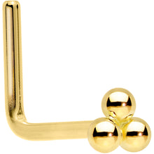 将图片加载到图库查看器，14k Yellow Gold 3mm Trinity Nose Ring
