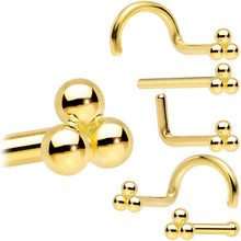 将图片加载到图库查看器，14k Yellow Gold 3mm Trinity Nose Ring
