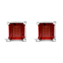 将图片加载到图库查看器，14K White Gold 5x5MM Princess Cut Purple Amethyst Solitaire Stud Earrings
