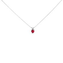 Load image into Gallery viewer, 14K White Gold 5X5 MM Heart Shaped Purple Amethyst Solitaire Pendant Necklace
