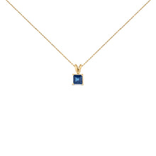 Load image into Gallery viewer, 14K White Gold 5x5 MM Square Shaped Purple Amethyst Solitaire Pendant Necklace
