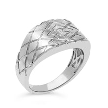Load image into Gallery viewer, Sterling Silver Diamond Accent Geometric Band Ring
