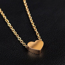 将图片加载到图库查看器，Stainless Steel Rose Gold Tone PVD Chain Dainty Heart Pendant Necklace
