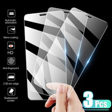 Load image into Gallery viewer, 3PCS Transparent Protective Glass For iPhone 13 12 11 X XS Max Mini XR Tempered Glass For iPhone 7 8 6 Plus SE Screen Protector Scratch Resistant Screen Guard  9H Hardness Screen Protector
