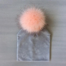 Load image into Gallery viewer, Kids Girls Solid Hat With Pompon Baby Beanie Pompom Cap Children's Accessories Design
