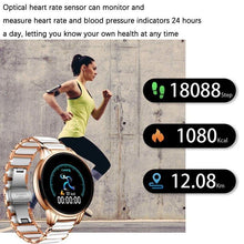 将图片加载到图库查看器，New Ceramic Smart Sport Fitness Watch For Women With Heart Rate Blood Pressure Monitor For Android and  IOS Sistems Sport Multifunctional Steel Belt Smartwatch
