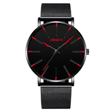 将图片加载到图库查看器，Minimalist Men's Fashion Ultra Thin Watch Simple Men Business Stainless Steel Mesh Belt Quartz Watch Relogio Masculino
