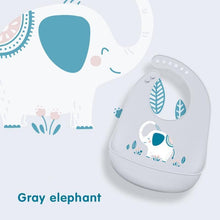 将图片加载到图库查看器，Cute Cartoon Print Baby Bibs Waterproof Soft Silicone Baby Feeding Stuff Dinosaur Pattern Bib For Kids
