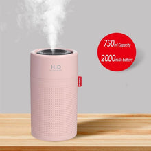 将图片加载到图库查看器，Wireless Air Humidifier USB Portbale Aroma Diffuser 2000mAh Battery Rechargeable Umidificador Essential Oil Humidificador Mist Maker
