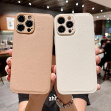 将图片加载到图库查看器，Trendy Slim Leather Case with Full Protection Luxury Leather Textured Case for iPhone 11 12 13 Soft Shockproof Cover Leather Case Compatible with iPhone 12 13 Pro Max Elegant Phone Case
