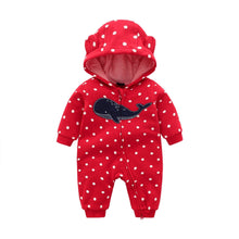 Load image into Gallery viewer, Baby Rompers Long Sleeve Zip Hooded Jumpsuits Playsuits for Toddler Boy/Girl For Autumn and Winter Season
