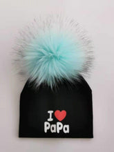 将图片加载到图库查看器，Newborn Cotton Hats Baby Pom Pom Childre Infant Hats For BabY Boys and Girls Wth Printed "I love mama " and " Design
