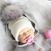 将图片加载到图库查看器，Winter Baby Boy Girl Artificial Pompom Knitted Hat Toddler Kids Caps With Pompon for Newborn
