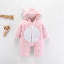 将图片加载到图库查看器，Newborn Winter Hoodie Baby Rompers Outwear Infant Baby Jumpsuit 3M -12M For Girls and Boys Winter Romper
