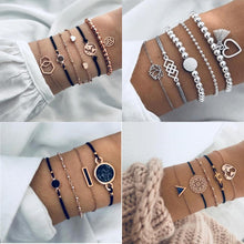 Load image into Gallery viewer, Boho Rose Map Bracelets &amp; Bangles for Women Bohemian Round  Charm Bracelet Set Fashion Multilayer Accessories Luxury Jewelry
