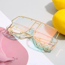 Load image into Gallery viewer, Luxury Modern NEW Fashion Square  Oversized and Big Frame Woman and Ladies SunglasseBrand Metal Rivet Trend Unique Female Eyewear Wth UV 400 Protection
