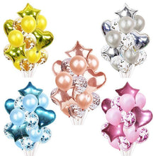 将图片加载到图库查看器，14Pcs Multi Confetti Balloons For Happy Birthday Party Balloons In Several Luxury Variant Helium Ballons For Celebrations for Boy Girls and  Babies party
