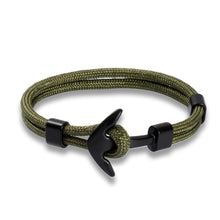 将图片加载到图库查看器，Stainless Steel Anchor Bracelets Luxury For Men Nautical Survival Rope Chain Paracord Bracelet Male Wrap Metal Sport Hooks
