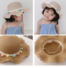 Load image into Gallery viewer, Luxury Baby Lady Girl Summer Straw Sun Handmade Beach Hat In elegant Modern Deign For Kids
