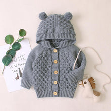 将图片加载到图库查看器，Autumn Infant Hooded Knitting Outwear coat / Jacket For Newborn Baby Boys GirlIn Modern New Elegant Design
