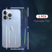 Load image into Gallery viewer, Gradient Laser Aurora Hydrogel Film For iPhone 13 11 12 Pro Max Mini X XS XR 7 8 Plus SE 2 Screen Protector Soft Full Back Cover  Thin Scratch Resistant Back Screen Guard for Iphone
