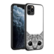 Load image into Gallery viewer, Black Big Eye Cat Cover Phone Case For iPhone 14 13 12 11 Pro Max Mini XS Max X XR Silicone Black Anti-Fingerprint Anti-Fall Clear Soft Anti-Yellow Cover Silicone Case

