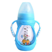 将图片加载到图库查看器，Infant Food Silicone Glass Feeding Bottle For Baby Feeding Bottle Children Drink Water to Feed Glass For Baby
