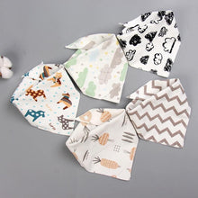 将图片加载到图库查看器，Fashion Modern 5PCS/SET Baby Triangle Double Cotton Bandana Feeding Bibs For Baby Boys/ Girls Baby Kids
