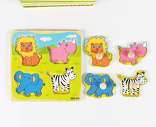 Load image into Gallery viewer, New Hand Grab Board Wooden Puzzle Toys for Children Cartoon Animal Fruit  Kids Baby Early Educational Learning Toy
