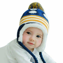 Load image into Gallery viewer, Modern New Baby Boys and Girls Winter Warm Knitted Crochet Ear flap Beanie Wool Cute Penguin Cap For Kids
