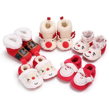 将图片加载到图库查看器，Unisex Baby Shoes Baby Boys Girls Winter Warm Santa Claus First Walkers Cute Christmas Baby Boots
