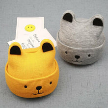 将图片加载到图库查看器，Modern New Baby 3D Cartoon Hat Spring Autumn Baby Hat for Boys and Girls Knitted Cap In Modern Cat Style For Baby
