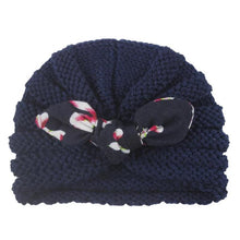 将图片加载到图库查看器，New  Handmade Cotton Girl Hat Autumn Winter Baby Boy Girl Hat Colorful Bow Elastic Cute Baby Turban In Elegant Design
